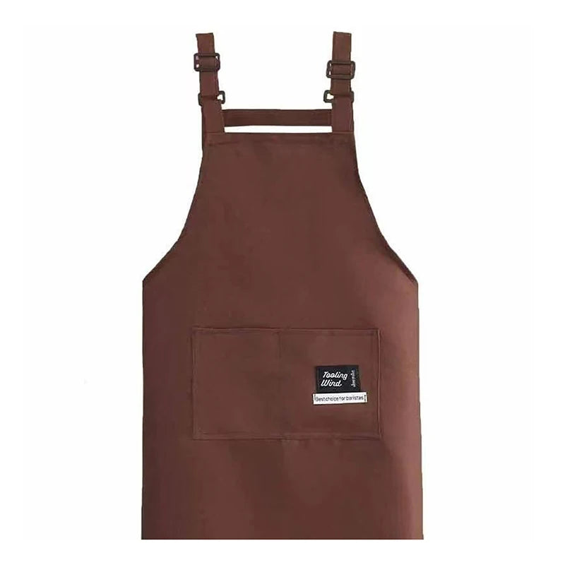tablier cuisine marron vertolive rouge uni moderne fonctionnel boucles pocheavant étiquette logossering