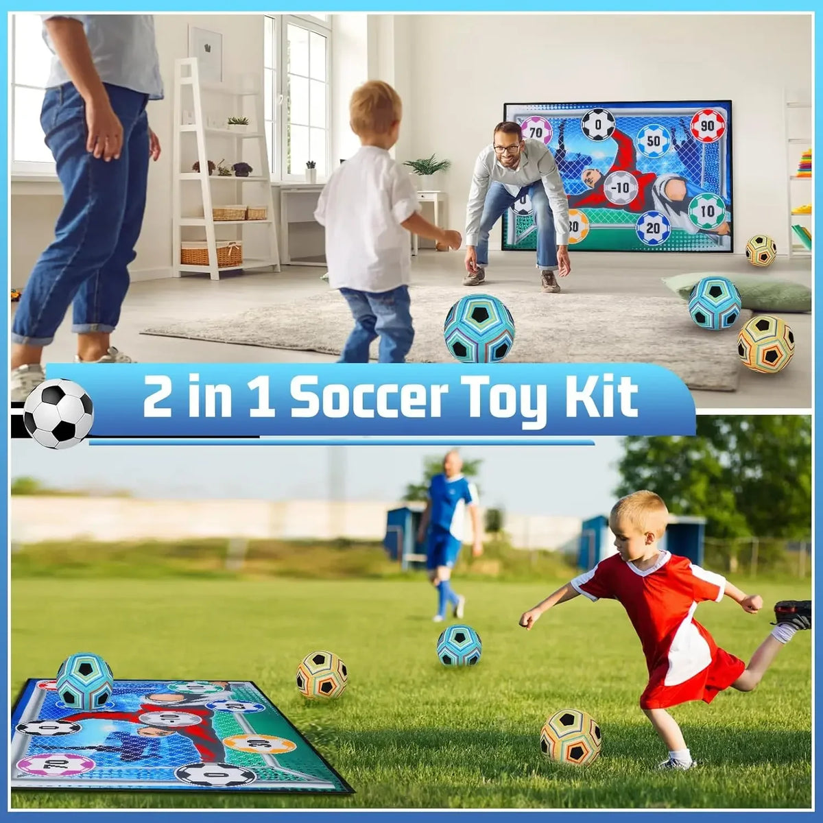 jeu soccer enfants tapis cible ballons numérotés couleurs multiples porte ballon fixations adhésives ludiqueintérieurextérieur