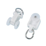 rideaux électriques runners blanc anneaux métalliques rail plastique lisse fonctionnels industriels