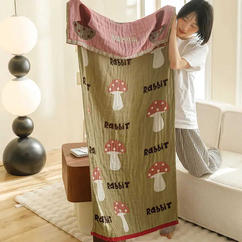 serviette bain coton dessin animé ours lapins séchage rapide moderne douce enfant toilettage grise