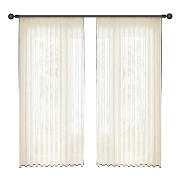 rideau salon chambre beige clair texture lin moderne semi transparent suspension maison