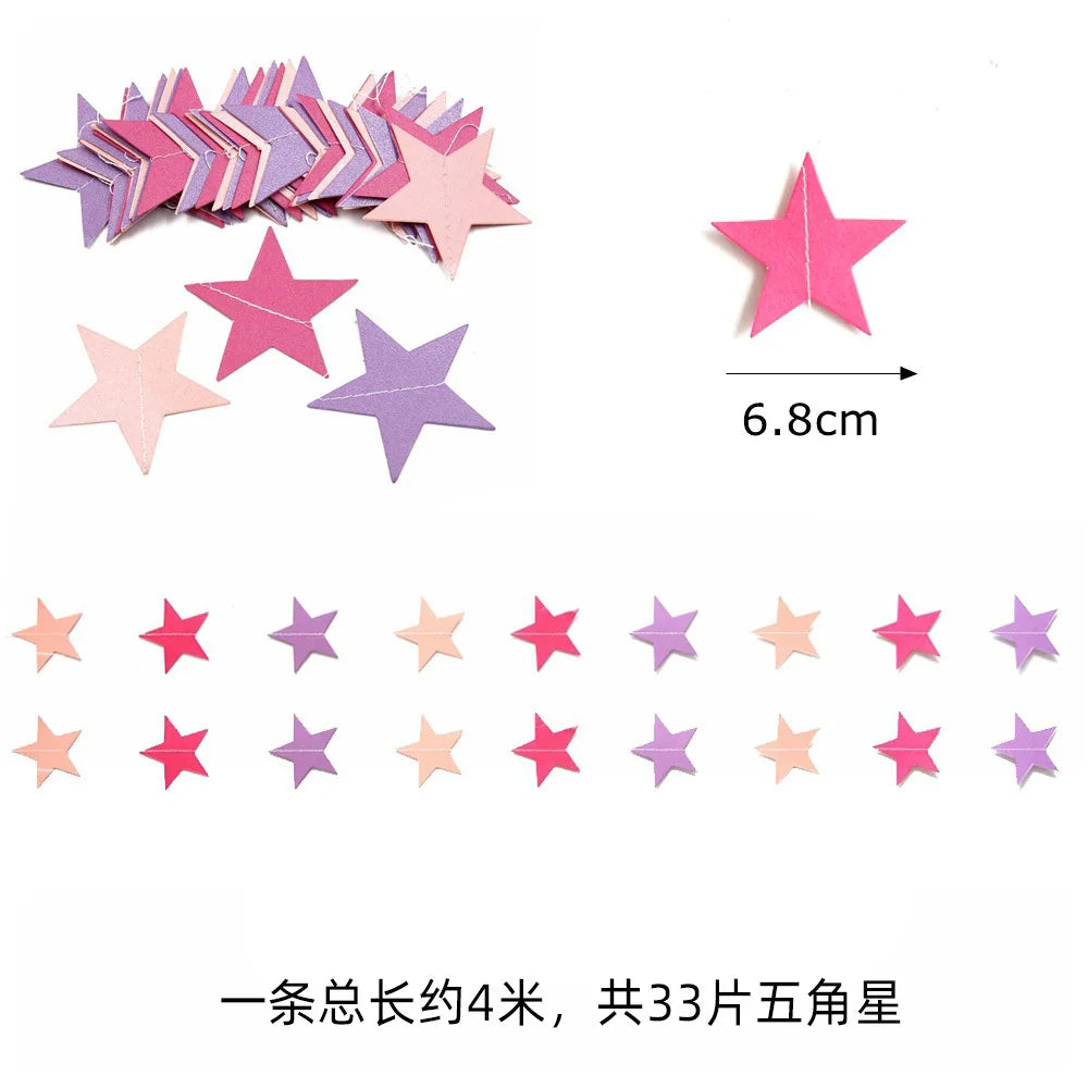 décoration festive guirlande étoiles or rose violet bleu anniversaire mariage noël eid