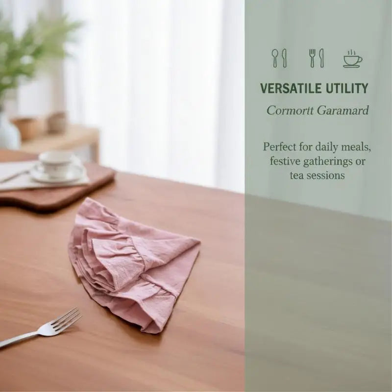 serviettes table modernes rustiques couleurs vert rose bleu clair volants douces soyeuses
