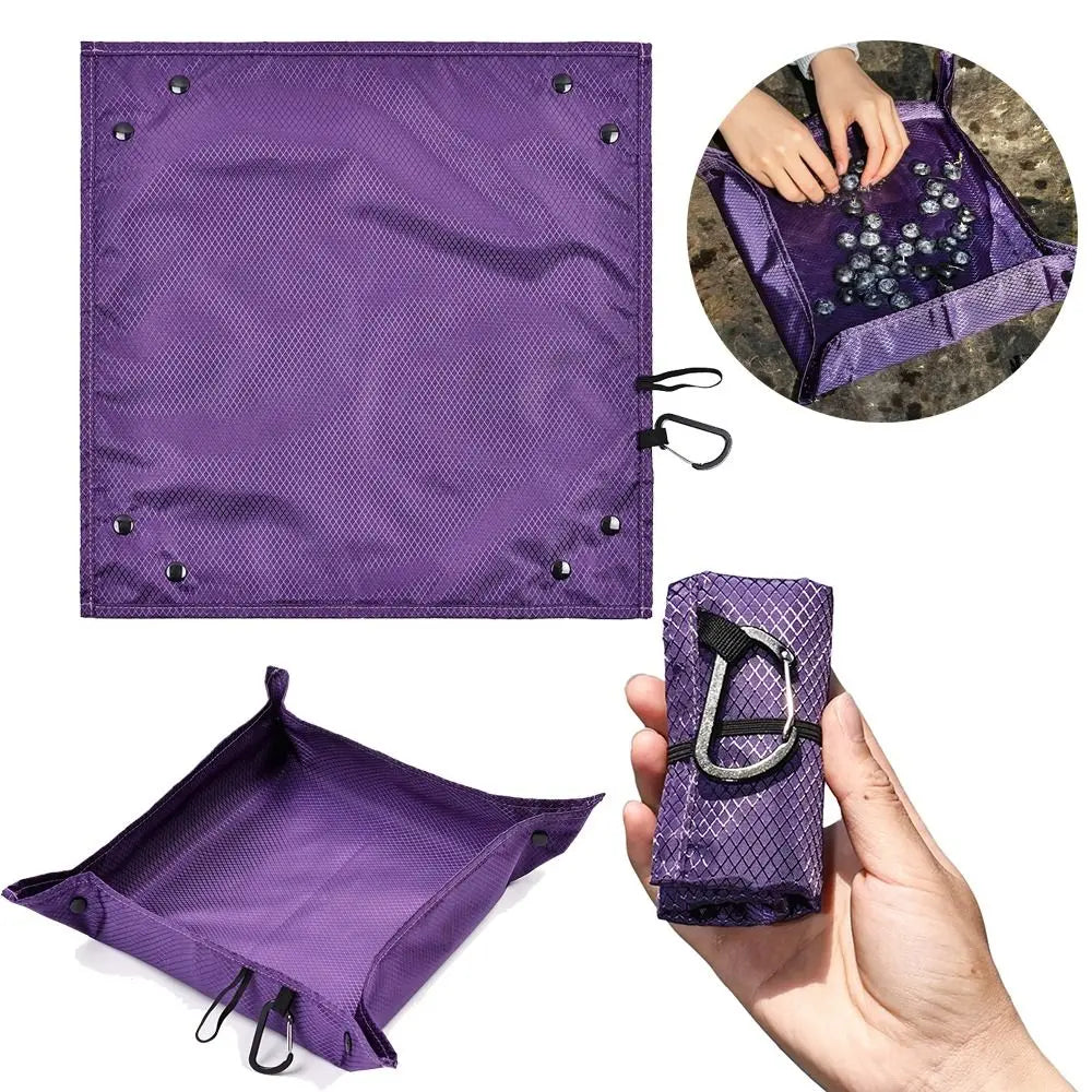 plateau pliable tissu violet utilitaire outdoor myrtilles oranges tissage texturé imperméable multifonctionnelextérieur