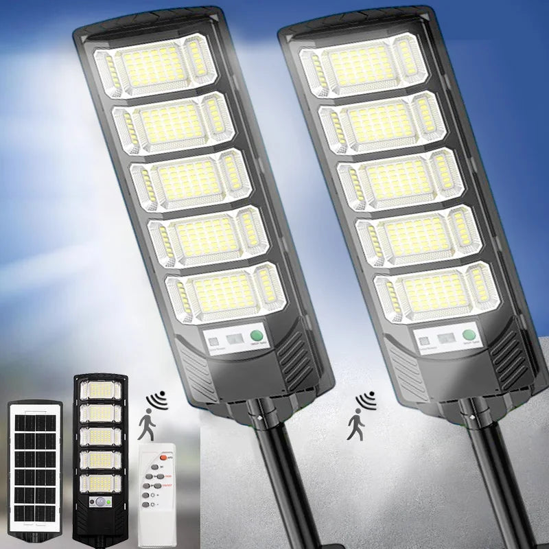 lampadaire solaire led moderne capteur mouvement étanche panneau solaire noir jaune bleu