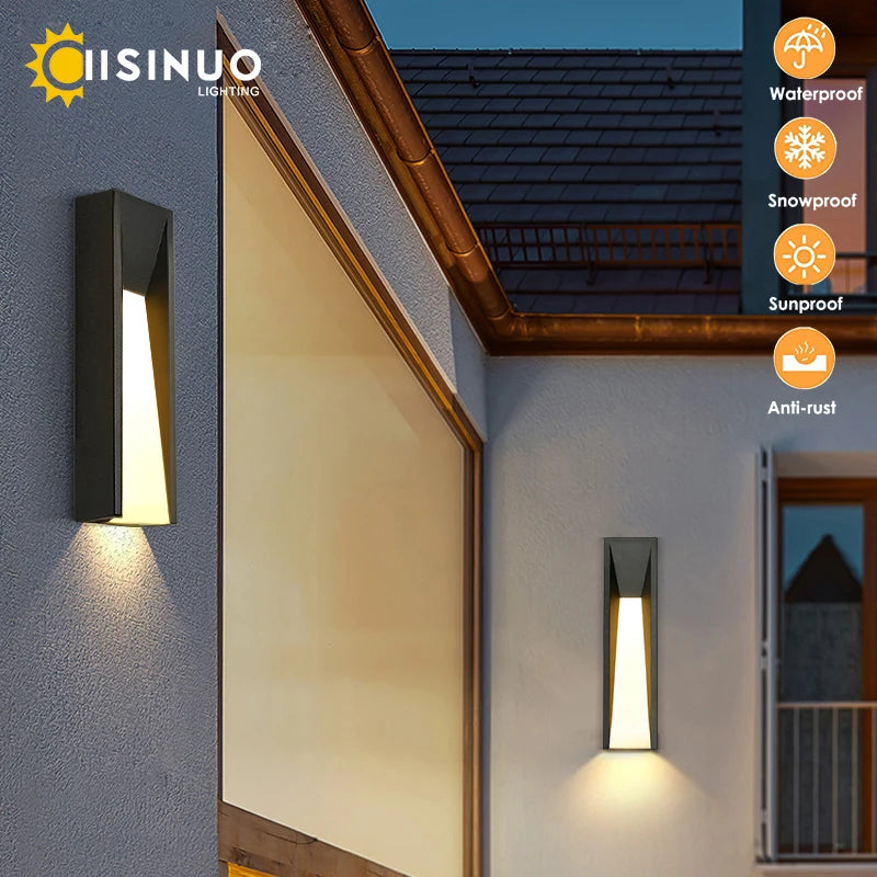 éclairage led moderne noir applique murale extérieure ip65 110v 220v contemporain hydrofuge