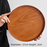 assiettes plates bois marron grain naturel modernes set différentes tailles