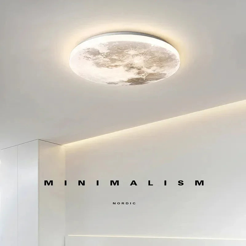 lampe moderne lune texture blanc gris réglable intensité 36w 48w