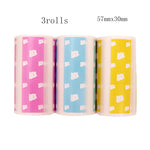 étiquettes thermiques adhésives symboles bleu clair rose jaune modernes 57mm 30mm rouleaux