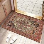 tapis sol vintage motif mandala floral rouge bleu beige classique maison intérieur