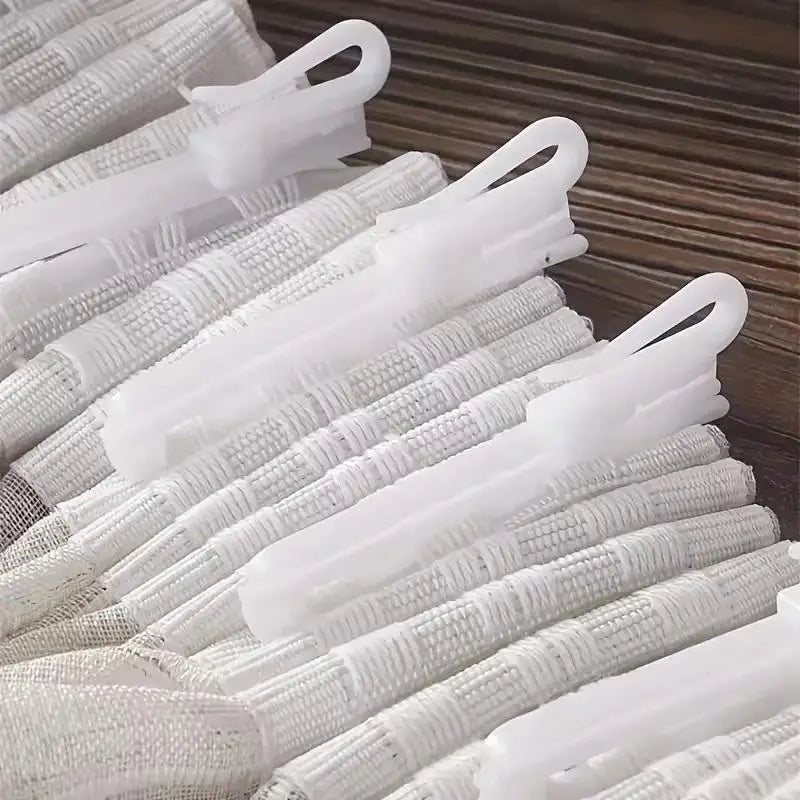 crochets rideau blancs opaques coton lisses modernes réglables pack 50pcs maison