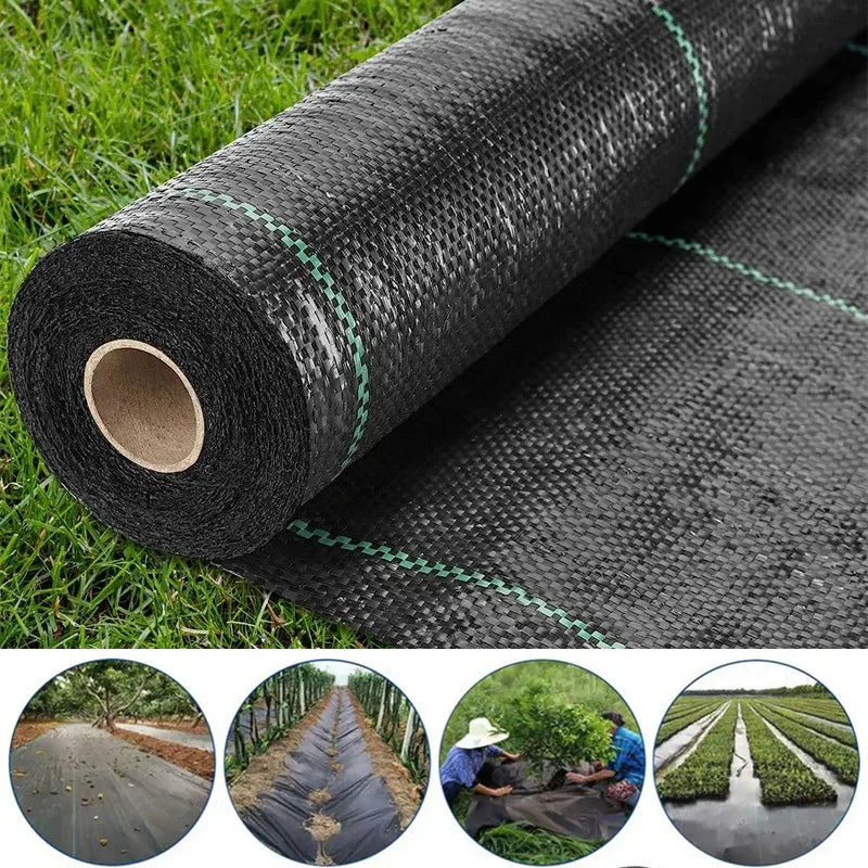 barrière anti herbe noir tissu pp maille fine résistant uv contrôleur mauvaises herbes jardin