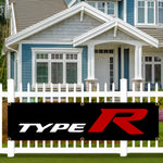 bannière moderne sportive logo civic type voiture rouge graphique noir blancDecorationGarageExterieur