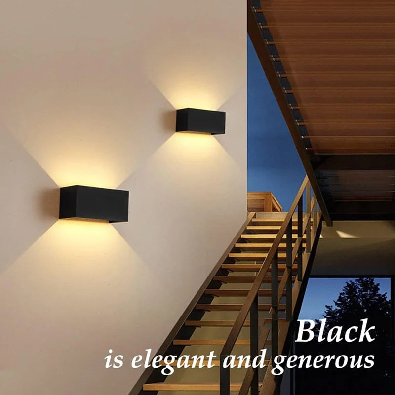 applique murale led moderne noire blanche minimaliste salon chambre cuisine étanche ip65