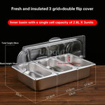 bac alimentaire acier inoxydable couvercle transparent poignée buffet cuisine moderne
