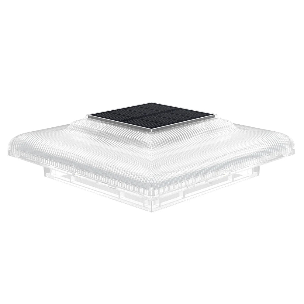 lampe solaire led balustrade moderne adhésive 12 leds lentilles batterie rechargeable ip65 étanche