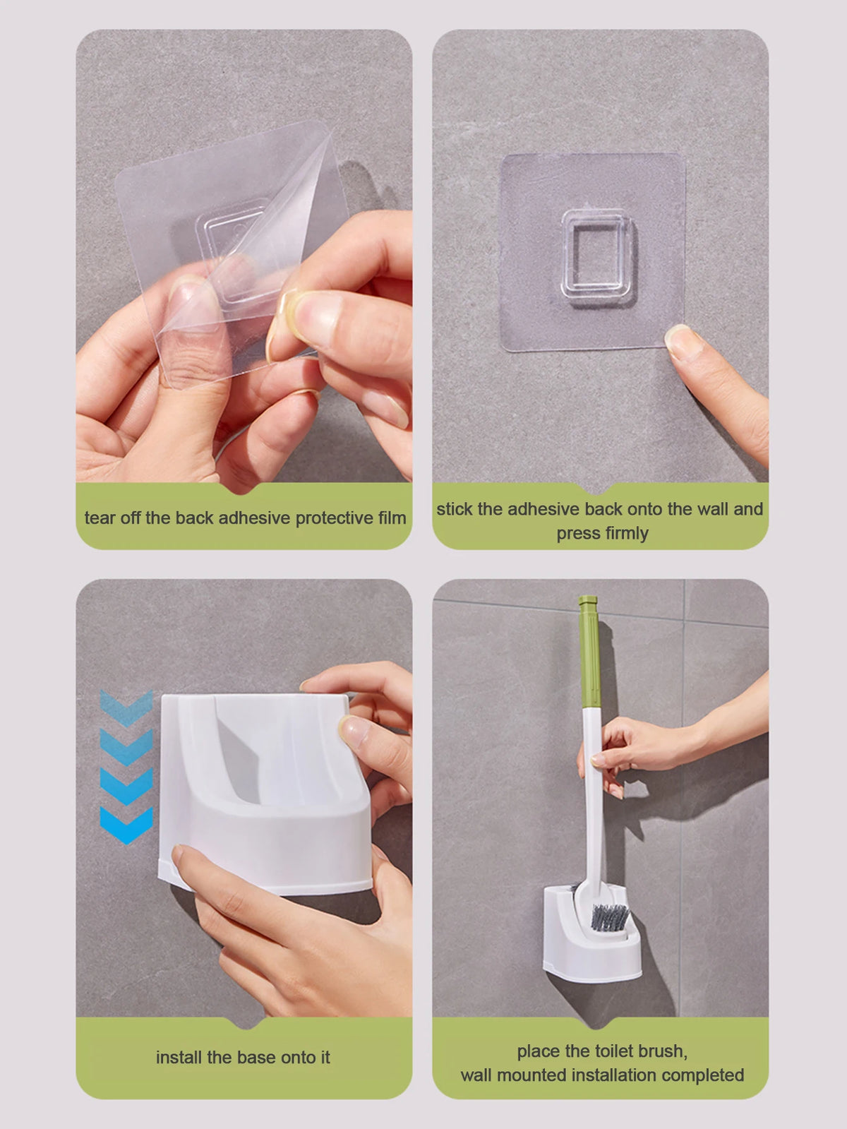 brosse wc moderne adhésive poils noirs blanc vert clair durable respectueux environnement