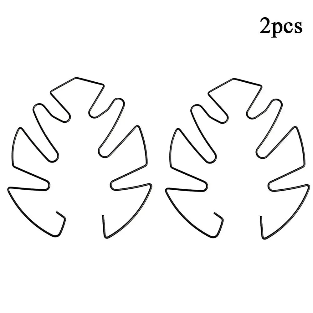 Support plante suspendu or moderne clips feuille monstera vert noir