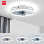 ventilateur led lumineuse moderne blanc rond télécommande fixe intelligent économique