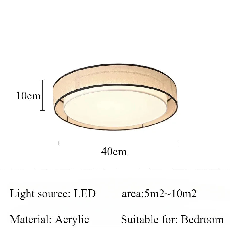 plafonnier led tissu moderne opalescent beige clair noir éclairage quotidien minimaliste