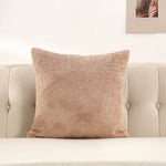 coussin peluche vert jaune rose gris clair texture bouclée moderne 60x60cm fixations