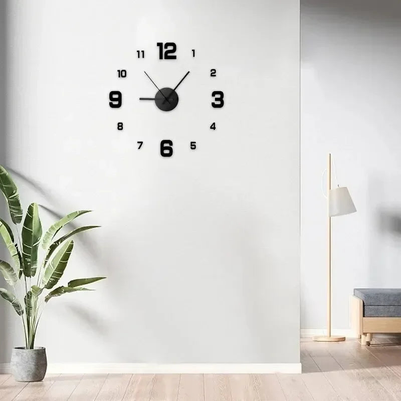 horloge murale moderne numérique aiguille acrylique noir rouge blanche minimaliste 40cm 40cm decoration salon