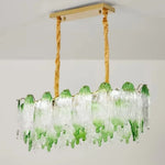 lampe suspendue vert classique blanches gouttes verre vintage doré