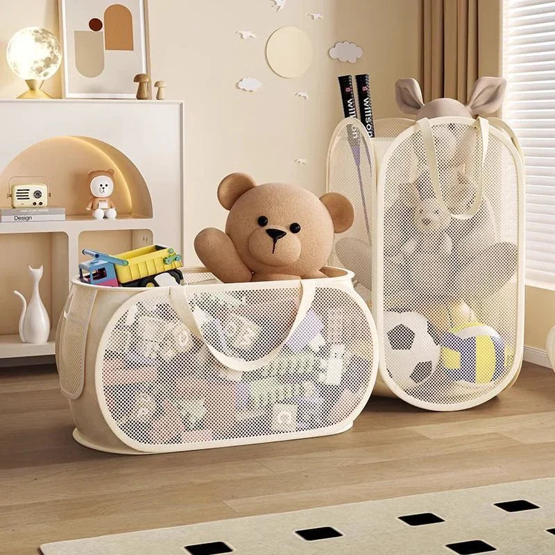 sac rangement bébé jouets boîte aérée crème moderne grande capacité