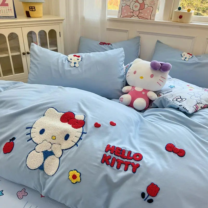 Drap housse Hello Kitty motif dessin animé