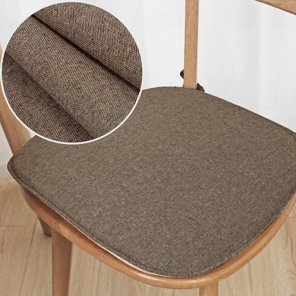 coussin chaise épais lin coton moderne beige vert gris bleu brodé polyester fixations