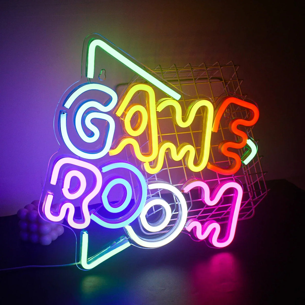 néon lumineux GAME ROOM multicolore moderne suspension câble USB chambre jeu