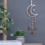 décoration murale croissant lune semi précieuses feuilles dorées boho chic chambre