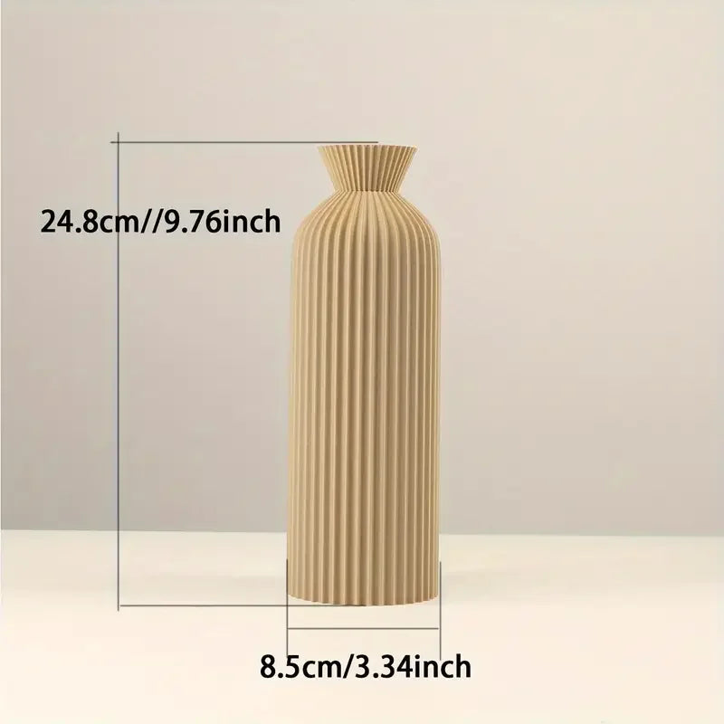 vases noirs beiges rayures modernes fleurs séchées intérieur table salon decoration xs