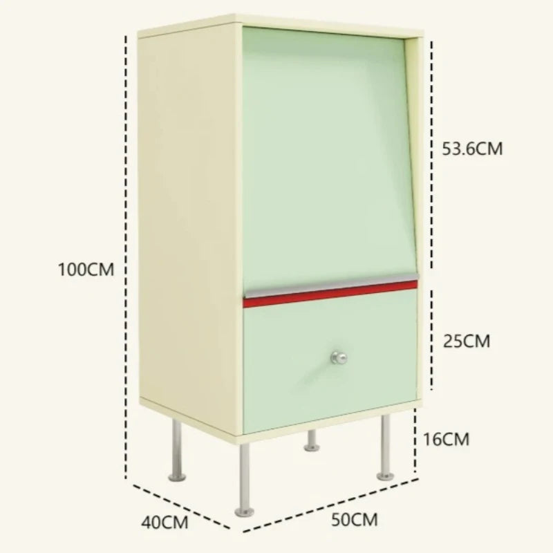 meuble tiroirs moderne couleur beige jaune vert bleu rouge pieds métal