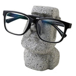 support lunettes moderne résine gris blanc granulé opacité people