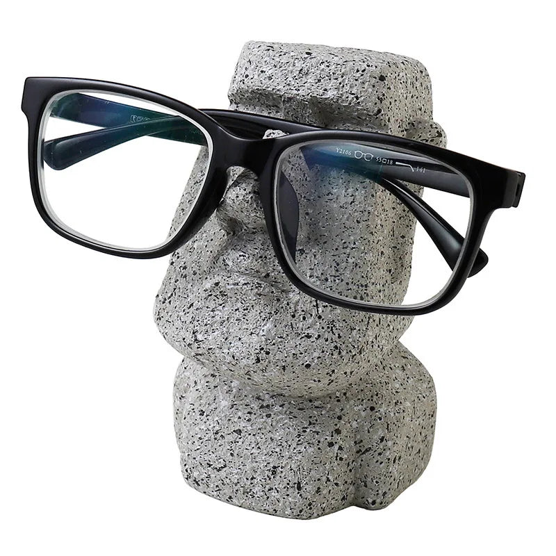 support lunettes moderne résine gris blanc granulé opacité people