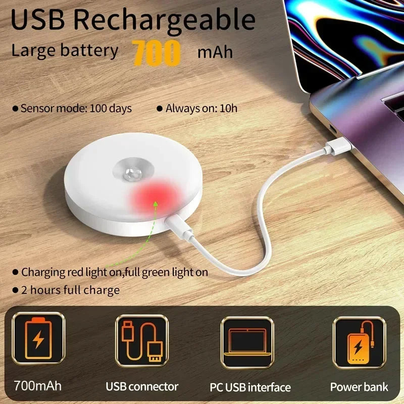 lampe led rechargeable usb aimantée mouvement blanc chaud moderne minimaliste