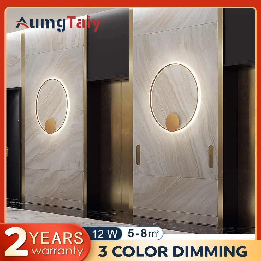 applique murale led moderne or noir lumineuse verre métal doré minimaliste chambre salon