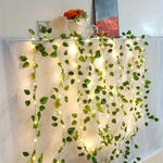 guirlande lumineuse feuilles vertes dorées moderne 100led 10mètres décoration chambre fête mariage anniversaire noël