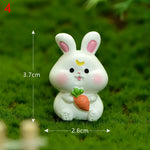 figurines animaux résine polie cartoon mignon dessin animé blanc bleu rose jaune vert accessoire