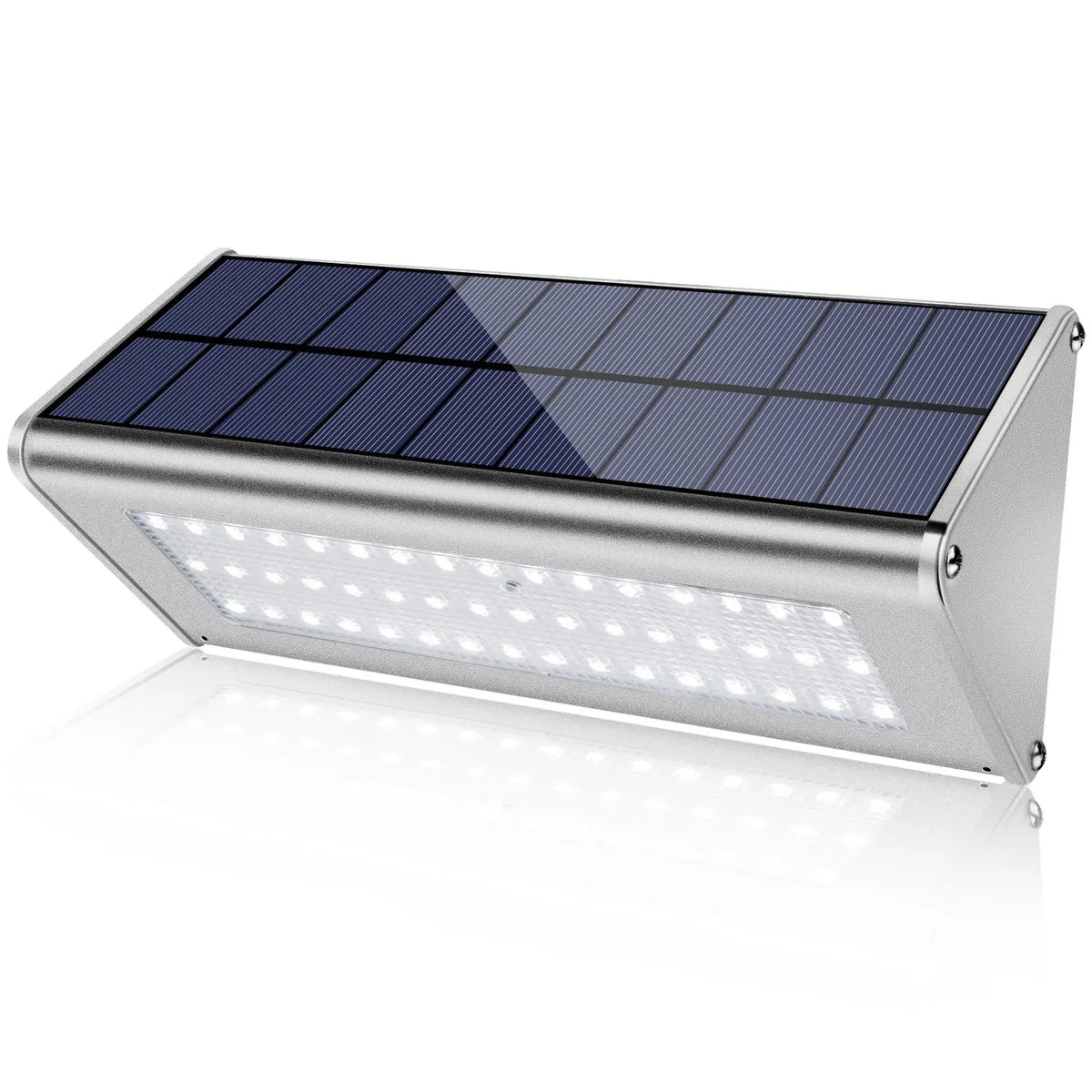 lampe solaire radar mouvement led argent noir moderne extérieure autonomie ip65