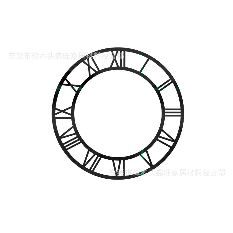 cadre montre classique numéros romains bleu argent or noir acrylique mur carrelage moderne decoration