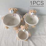 panier rangement tissu coton peluche décorative cosmétiques jouets accessoires