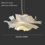 Suspension lumineuse moderne fer blanc feuilles ouvertes 4500k 3000k 6000k