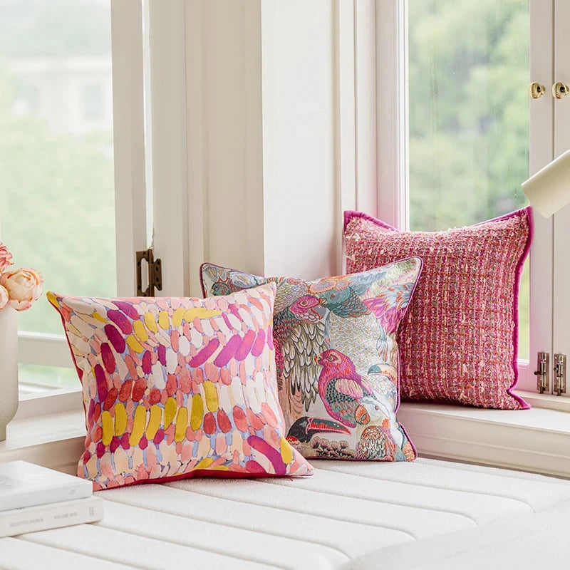coussins décoratifs jacquard géométriques polyester modernes multicolores blancs voiture maison