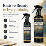 spray restauration peinture 100ml noir étiquette dorée contemporain rapide huile toile
