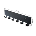 porte clés mural moderne noir plusieurs crochets fixations vissées accroche clés porte monnaie télécommandes