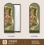 miroir artisanal noir bambou paysager mural décoration maison traditionnel ornement salon chambre