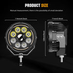 projecteur led moto noir lentilles jaunes cable electrique interrupteur robuste