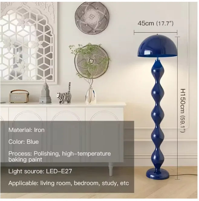 lampe sol moderne spirale verte rouge blanche grise bleue noire fer résine